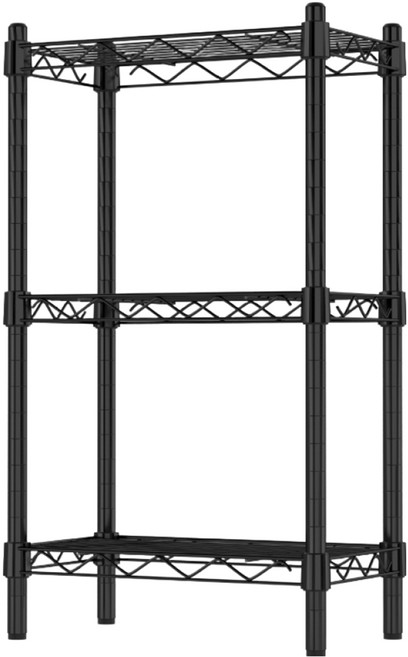 KI WISH 居家生活 輕型 置物架/層架/鐵架/收納架 台灣製, 黑色, 3層