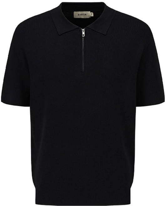 ZIOZIA 男士 Miracool 短袖半拉鍊翻領針織衫 AEF2EU1101