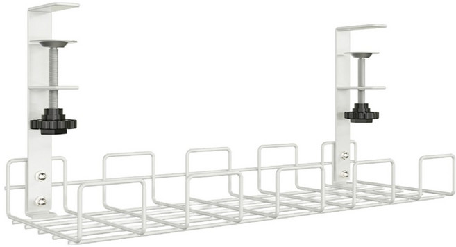 라라공방 무타공 책상 멀티탭 콘센트 거치대 정리 선반, 1개, 화이트