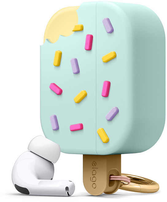 엘라고 에어팟 프로 아이스크림 행 케이스, 민트, 1개