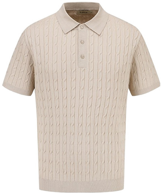 지오지아 남성용 미라쿨 케이블 티에리 반팔 니트 AEF2ET1102