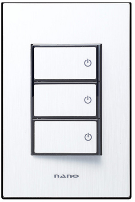 나노전기 아트2 SIMPLE 3구 스위치 인테리어 아크릴 배선기구 블랙, 1개