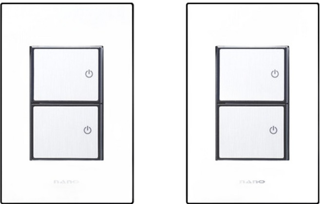 나노전기 아트2 SIMPLE 2구 스위치 인테리어 아크릴 배선기구 블랙, 2개