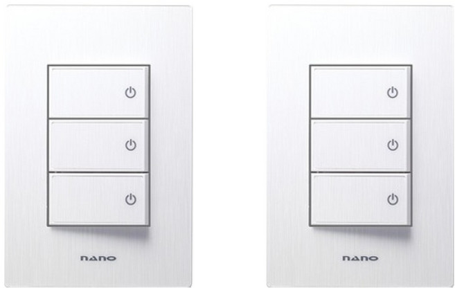 나노전기 아트2 SIMPLE 3구 스위치 인테리어 아크릴 배선기구 화이트, 2개