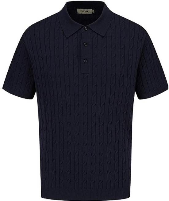 지오지아 남성용 미라쿨 케이블 티에리 반팔 니트 AEF2ET1102