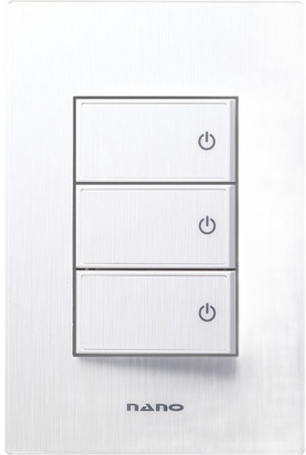 나노전기 아트2 SIMPLE 3구 스위치 인테리어 아크릴 배선기구 화이트, 1개