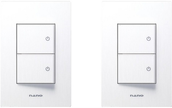 나노전기 아트2 SIMPLE 2구 스위치 인테리어 아크릴 배선기구 화이트, 2개