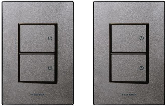 나노전기 아트2 SIMPLE 2구 스위치 인테리어 아크릴 배선기구 펄그레이, 2개