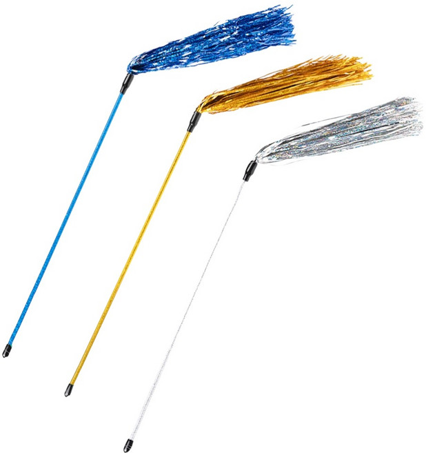 둥둥펫 고양이 시선강탈 바스락 리본스틱 장난감 3종 세트, 골드, 실버, 블루, 1세트