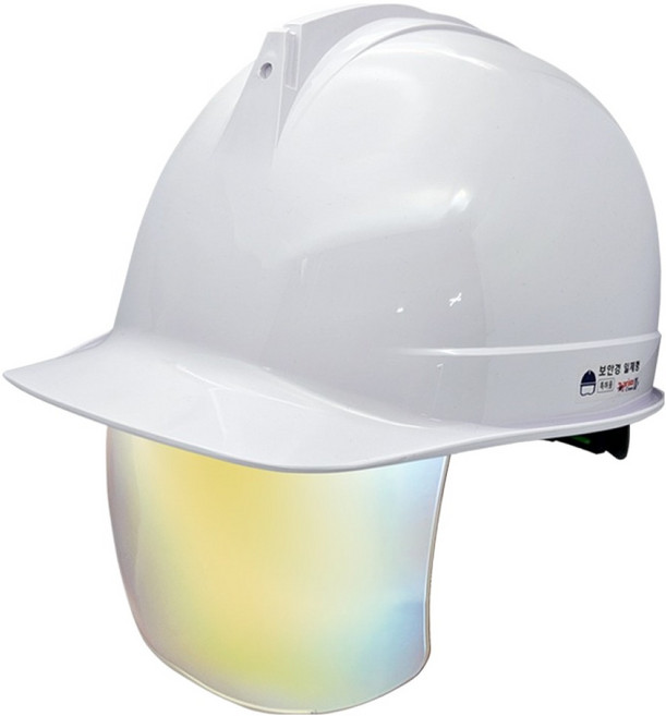 동명 고급형 투구형 일반창 골드보안경 안전모, 화이트, 1개
