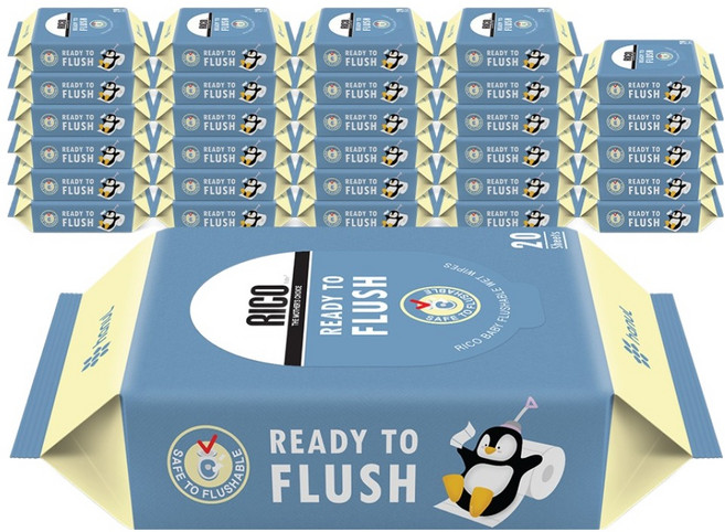 RICO Baby 免治馬桶濕紙巾 補充包, 20張, 30個