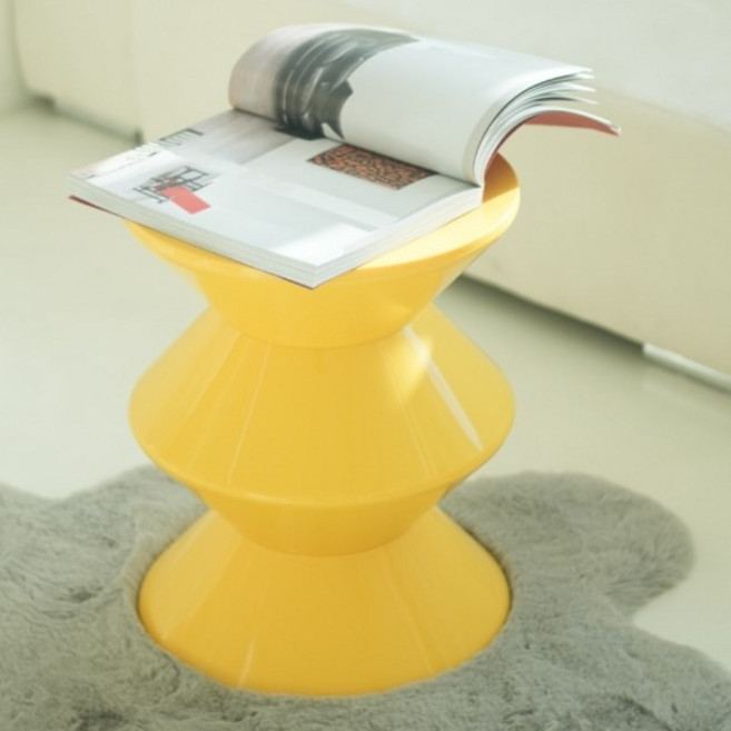 모코아 모래시계 스툴 3단, 옐로우, 1개