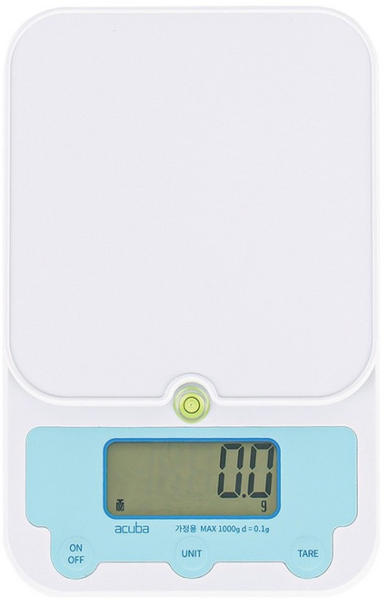 아쿠바 디지털 주방저울, Mini Snowy, 화이트 + 블루, 1kg