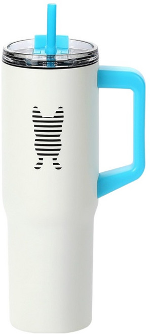 프렌치불 스월 텀블러, 해피블록, 860ml, 1개