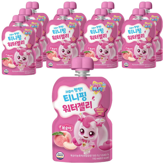 티니핑 워터젤리 복숭아, 10개, 110ml