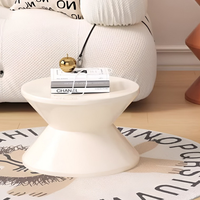 모코아 모래시계 스툴 2단, 아이보리, 1개