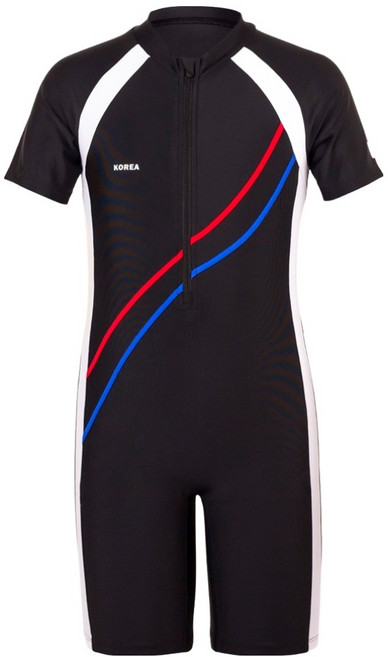 쿠기어드벤쳐 남아용 국대 집업 반팔 반전신 생존수영복 KB-S1530