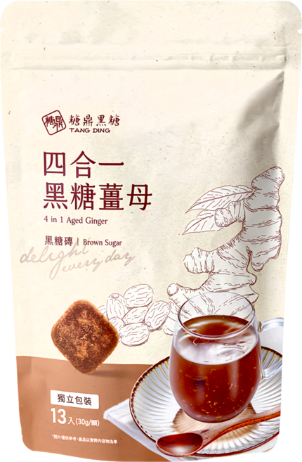 糖鼎 四合一黑糖薑母茶, 30g, 13包, 1袋