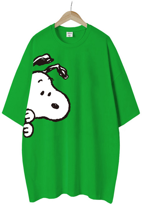 문컬렉션 남녀공용 피너츠 안녕 스누피 반팔 티셔츠