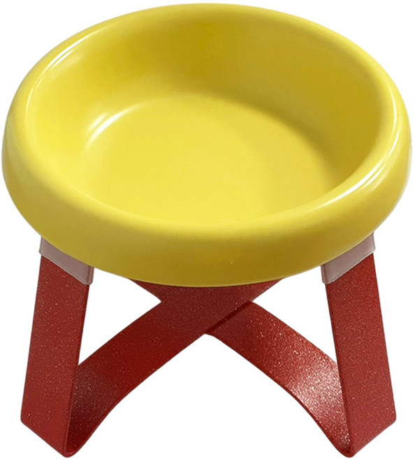 毛皇上 撞色飛碟陶瓷碗, 黃色 + 紅色, 1組