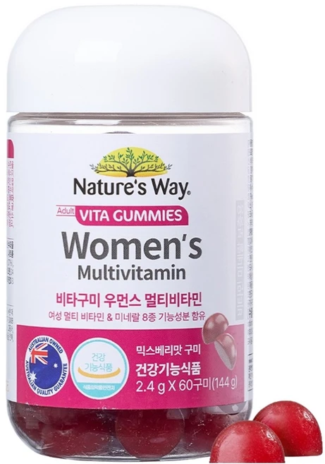 네이처스웨이 비타구미 우먼스 멀티비타민 믹스베리맛 60p, 144g, 1개 - 쿠팡