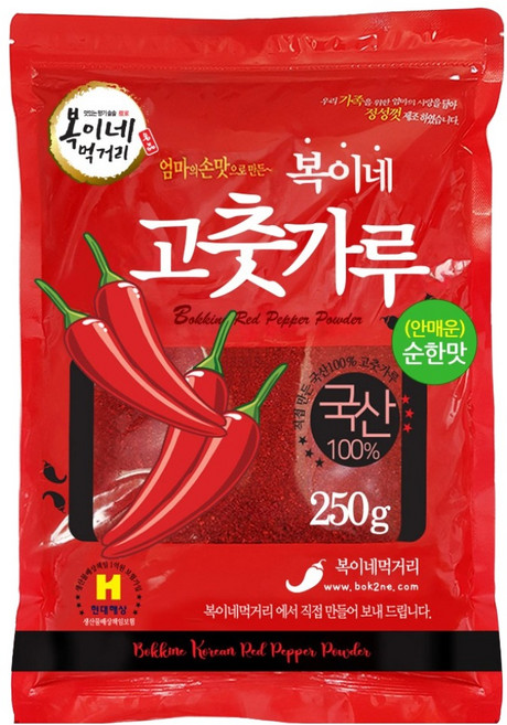 복이네먹거리 국산 안매운 순한맛 어린이 반찬용 고춧가루, 250g, 1개