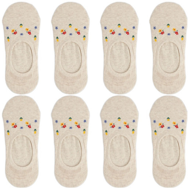 삭스팩토리 여성용 잔꽃 기본밴드 페이크삭스 8켤레