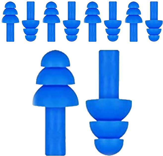 누비나 수영용 실리콘 귀마개 블루, 5개, 1쌍