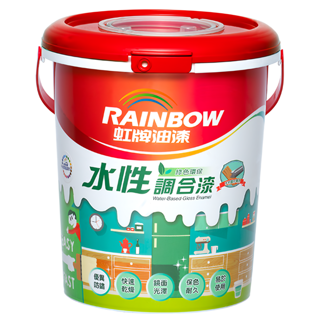 RAINBOW 虹牌油漆 水性調合漆, 印度紅, 1桶, 1L