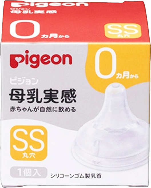 pigeon 貝親 第三代寬口母乳實感奶瓶用奶嘴, SS(0個月以上), 1個