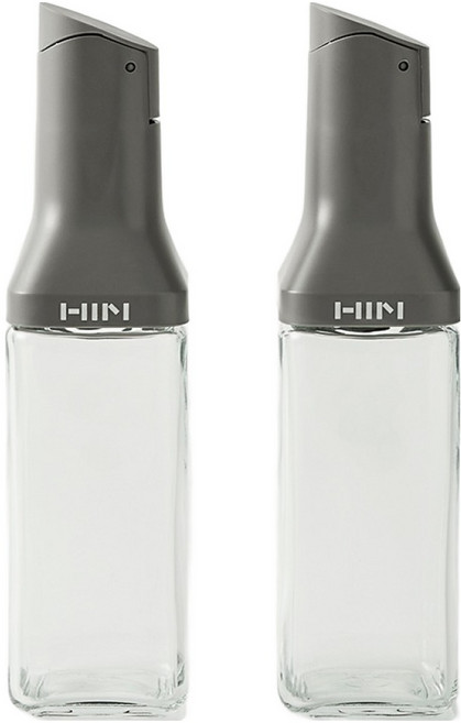 한샘 클리어 자동개폐 미니 오일병 그레이, 350ml, 2개