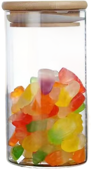 JAR嚴選 竹木蓋高硼矽玻璃密封儲物保鮮罐, 300ml, 1個