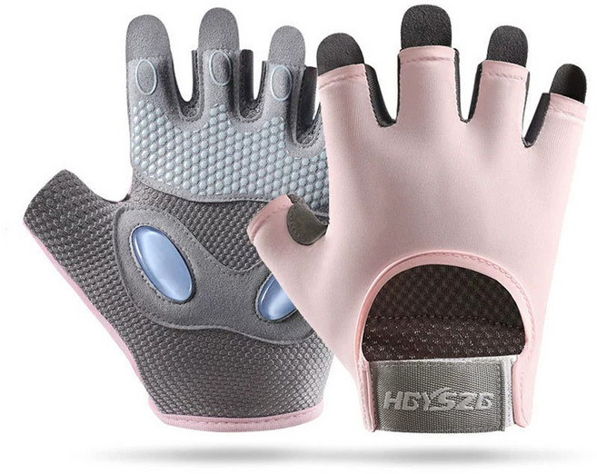 HBYSZB 運動健身耐磨手套, 櫻花粉, 1雙