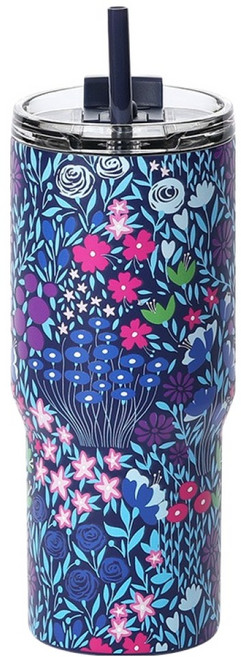 프렌치불 스텐316 보온보냉 스월 텀블러, 플라워번치, 600ml, 1세트