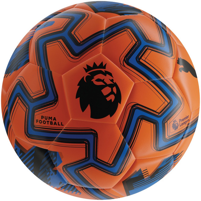 푸마 오르비타 컵 PL 브릴리언스 축구공 오렌지 글로 + 레이싱 블루 + 푸마 블랙, 08471403, 1개