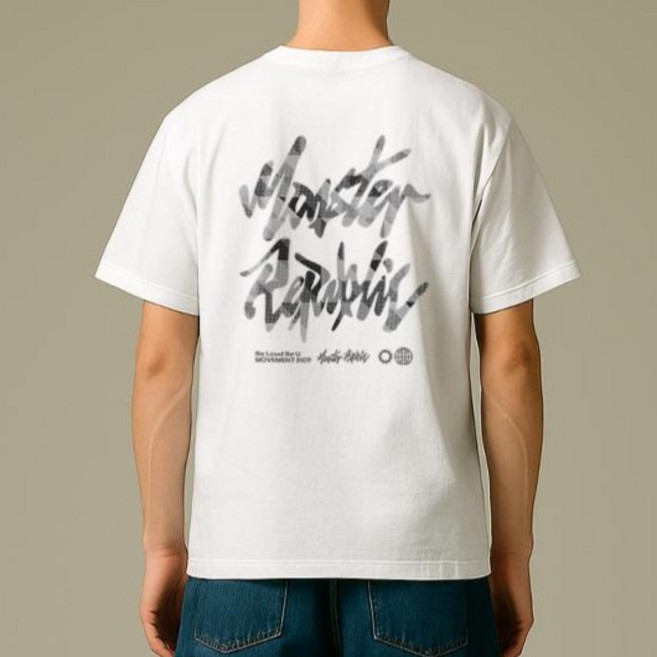 몬스터리퍼블릭 빈티지 서클 로고 믹스 그레이 티셔츠 8109