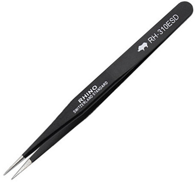 PRO RHINO TOOLS 犀牛鑷子 加長防靜電鑷子 RH-310 ESD 135mm, 黑色, 1支