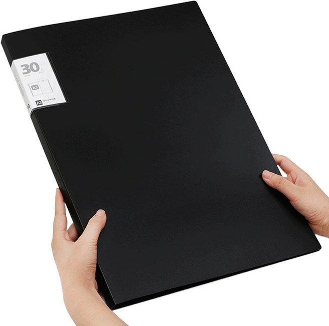 굿굿샵 스크랩북 클리어파일 A3 30p, 블랙, 1개