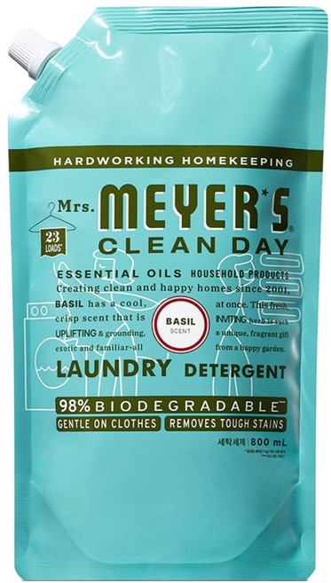 미세스마이어스클린데이 세탁세제 바질 리필, 800ml, 1개