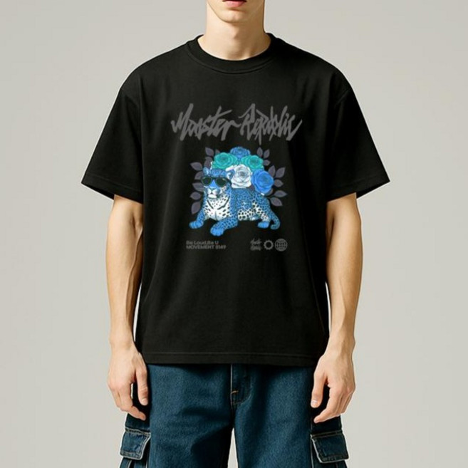몬스터리퍼블릭 레오파드 가든 블루 티셔츠 8149