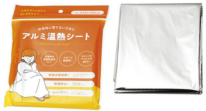ECHO 登山 地震 救生毯 日本進口, 鋁箔色, 1條
