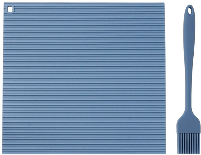 실리가든 국산 실리콘 김발 김밥말이+오일브러쉬 세트, 다크블루, 1개