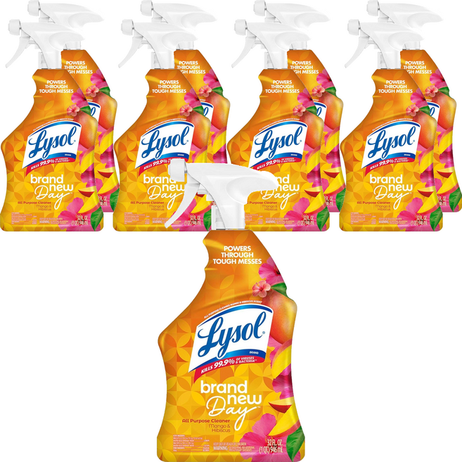 Lysol 來舒 多功能萬用噴槍式清潔劑 芒果芙蓉香味 946ml 居家清潔, 9瓶
