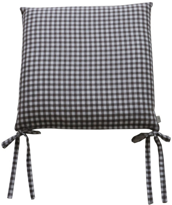 까사베르데 메로 체크 끈 방석 커버 솜포함