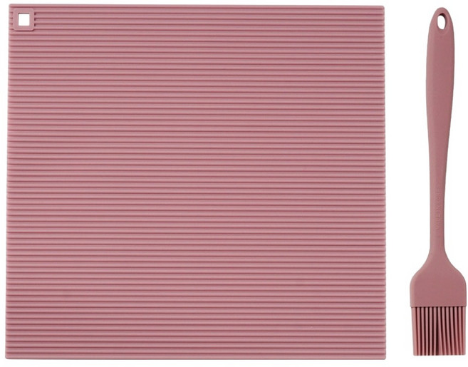 실리가든 국산 실리콘 김발 김밥말이+오일브러쉬 세트, 다크핑크, 1개