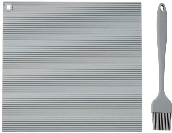 실리가든 국산 실리콘 김발 김밥말이+오일브러쉬 세트, 그레이, 1개