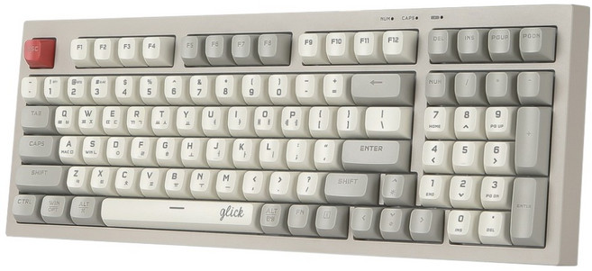 지클릭커 오피스프로 사일런스 무소음 무선 블루투스 키보드, 제조사축, WK50 98키, 레트로 카푸치노 RC1