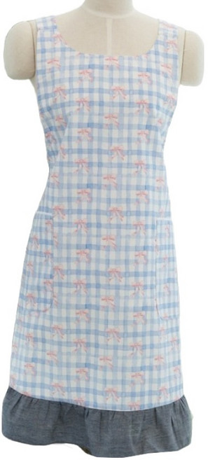 까사엘 리본 방수 앞치마, 블루, 1개