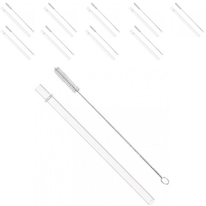 내열 내냉 트라이탄 버블 빨대 268mm 10p + 세척솔 10p 세트, 1세트