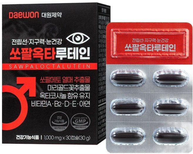 대원제약 전립선 지구력 눈건강 쏘팔옥타 루테인 30g, 30정, 1개